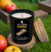 Mix Fruit Berry Scented Candle in Black Glass – Bold & Juicy Fragrance